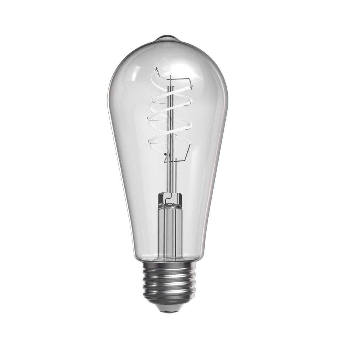 5.5W (60W Replacement) ST19 E26 Dimmable Designer Spiral White Filament Edison LED Bulb, Daylight (2-Pack)