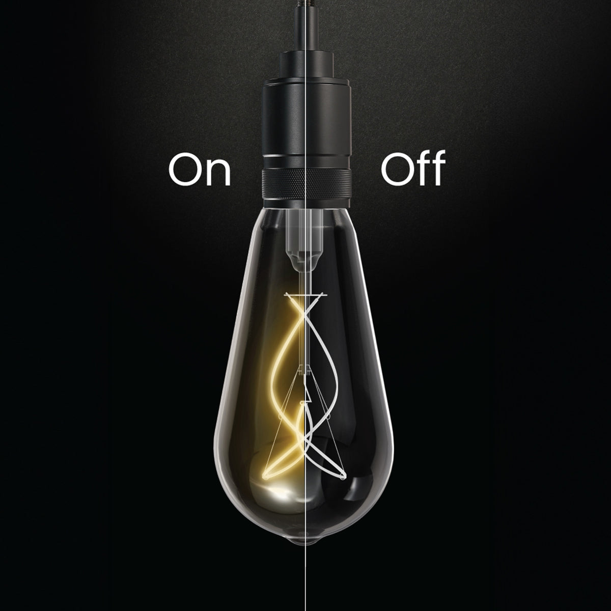 5.5W (60W Replacement) ST19 E26 Dimmable Designer Knot White Filament Edison LED Bulb, Soft White (2-Pack)
