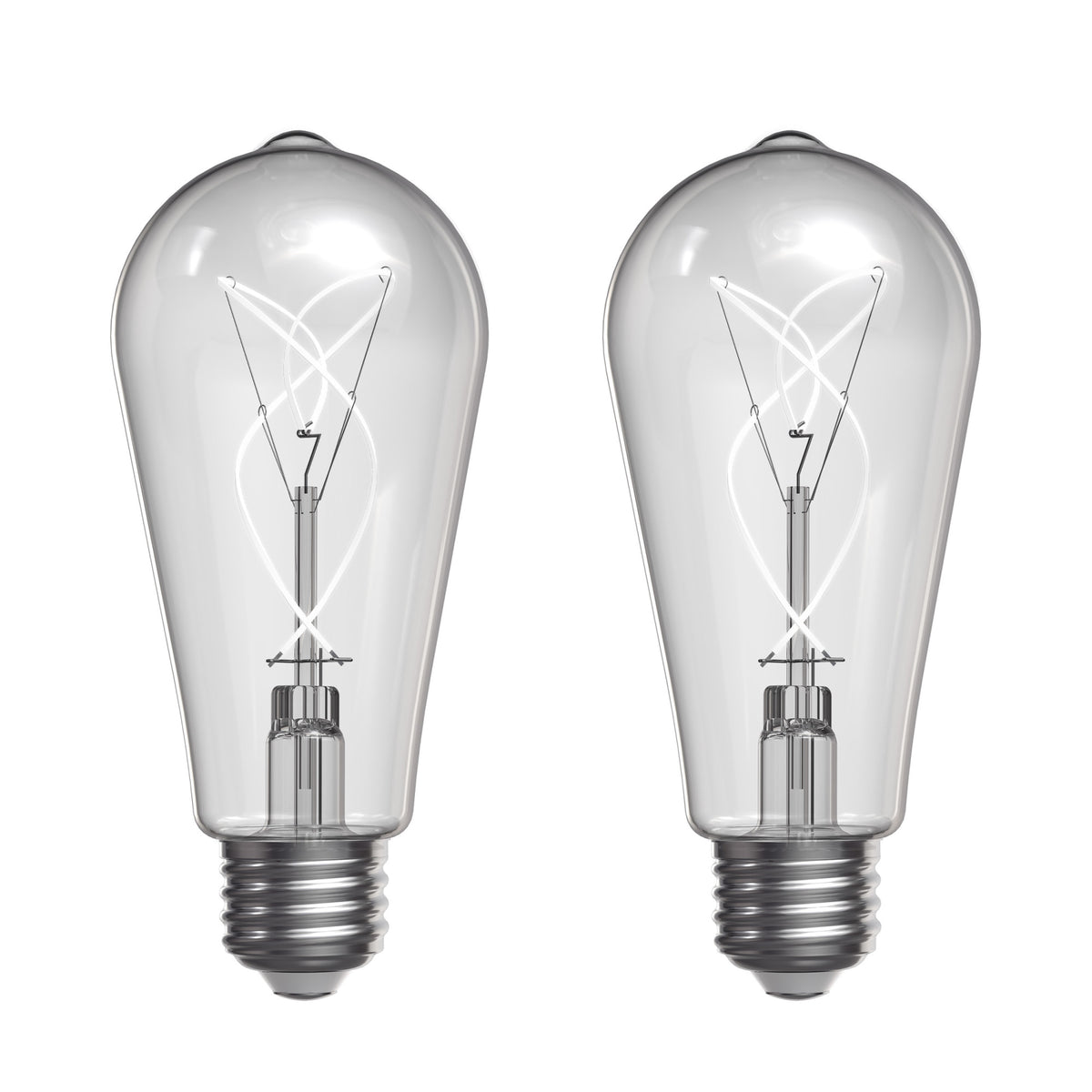 5.5W (60W Replacement) ST19 E26 Dimmable Designer Knot White Filament Edison LED Bulb, Daylight (2-Pack)
