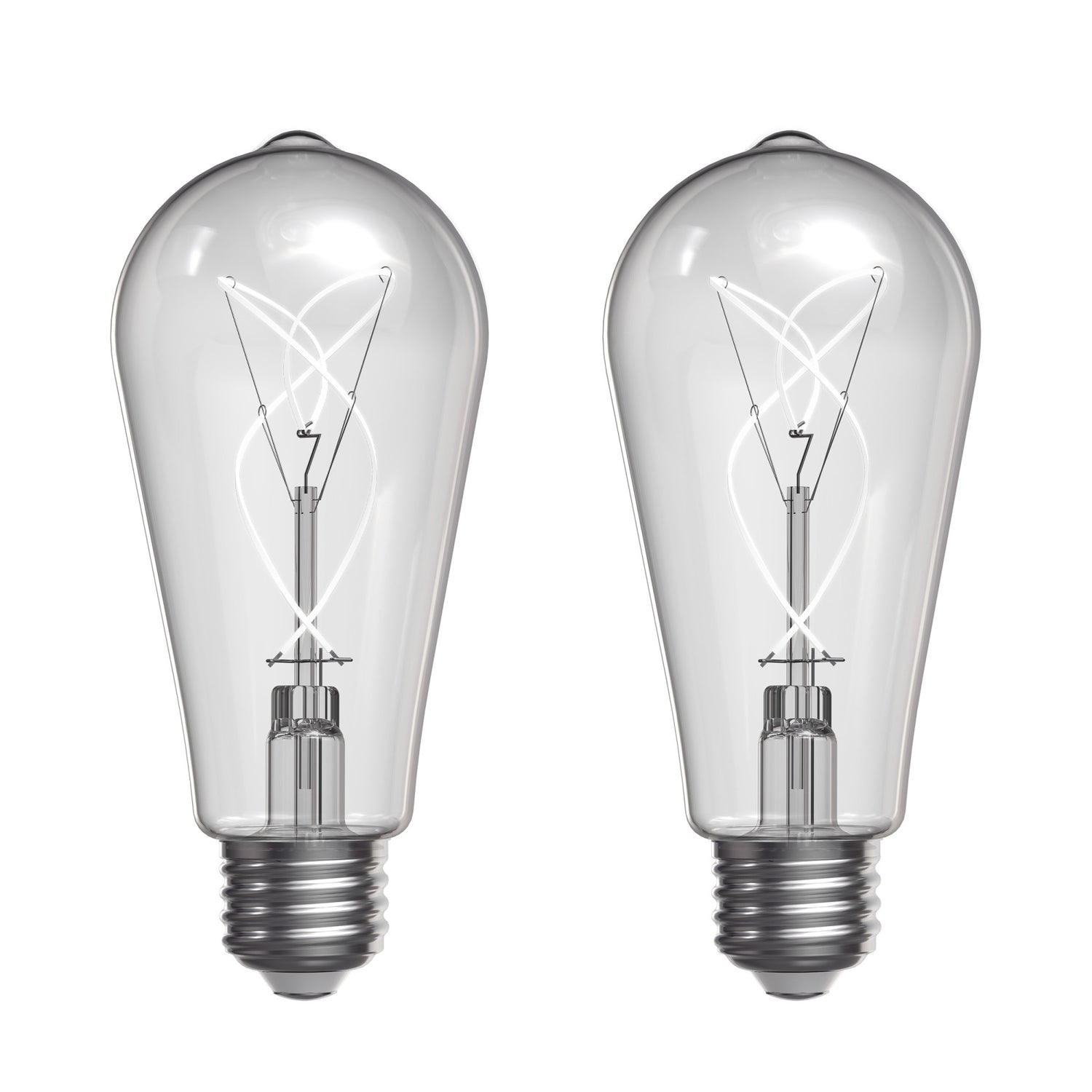 5.5W (60W Replacement) ST19 E26 Dimmable Designer Knot White Filament Edison LED Bulb, Daylight (2-Pack)