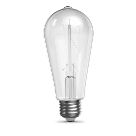 5.5W (60W Replacement) ST19 E26 Dimmable Designer U White Filament Edison LED Bulb, Daylight (2-Pack)
