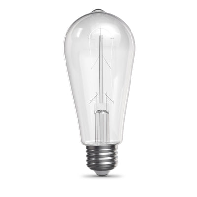 5.5W (60W Replacement) ST19 E26 Dimmable Designer U White Filament Edison LED Bulb, Daylight (2-Pack)