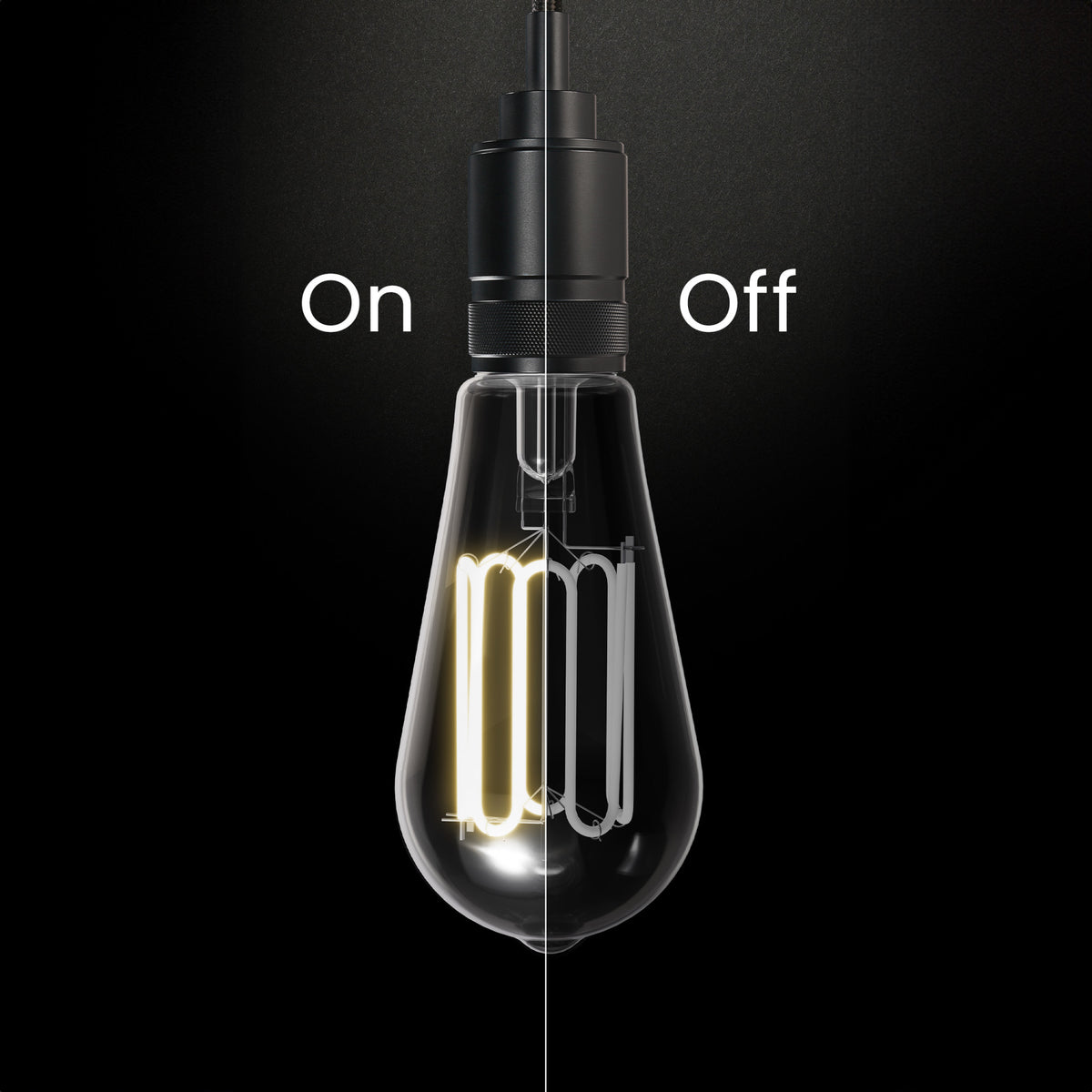 5.5W (60W Replacement) ST19 E26 Dimmable Designer Wound White Filament Edison LED Bulb, Soft White (2-Pack)
