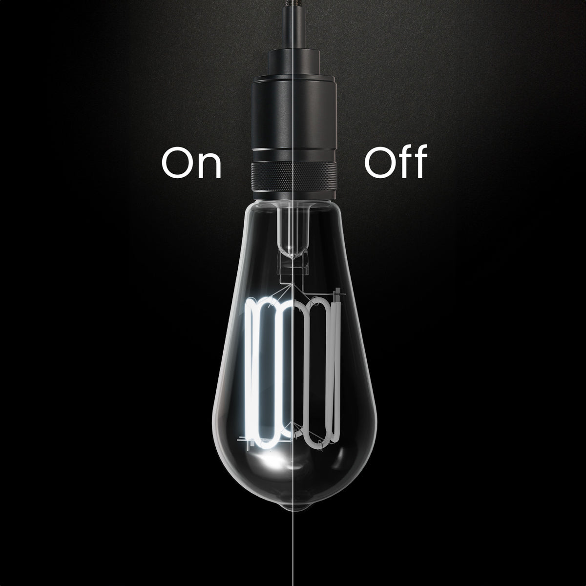5.5W (60W Replacement) ST19 E26 Dimmable Designer Wound White Filament Edison LED Bulb, Daylight (2-Pack)