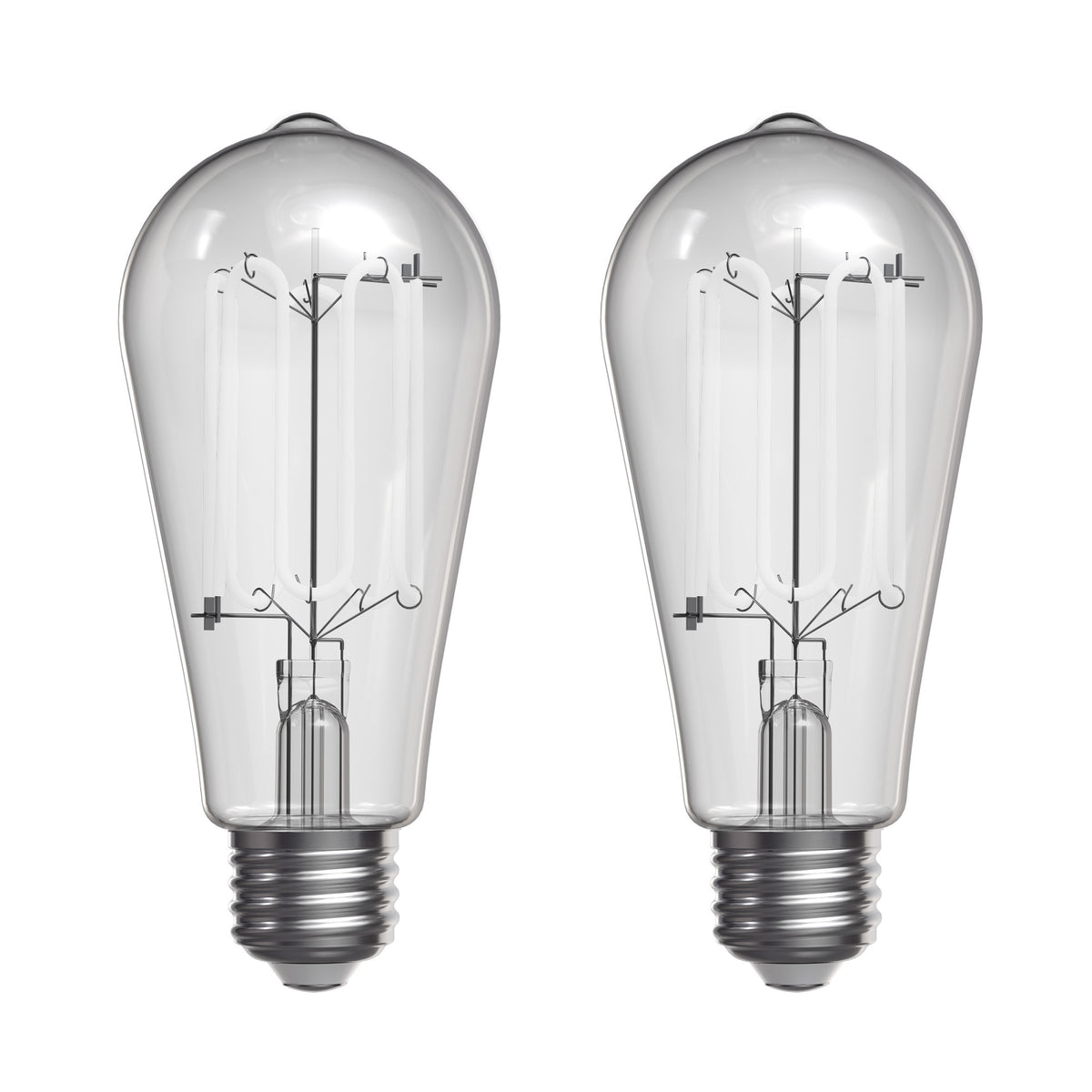 5.5W (60W Replacement) ST19 E26 Dimmable Designer Wound White Filament Edison LED Bulb, Daylight (2-Pack)
