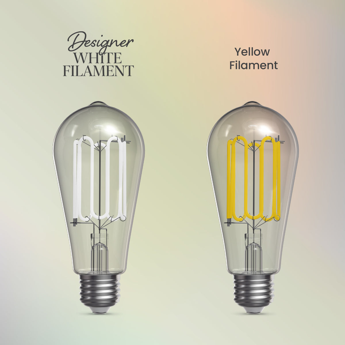 5.5W (60W Replacement) ST19 E26 Dimmable Designer Wound White Filament Edison LED Bulb, Daylight (2-Pack)