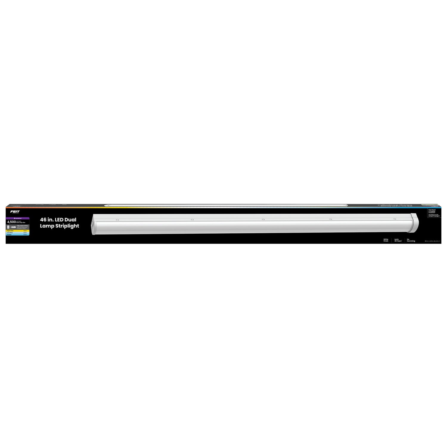 4 ft. 42W Selectable White (3CCT) Dual Lamp LED Striplight