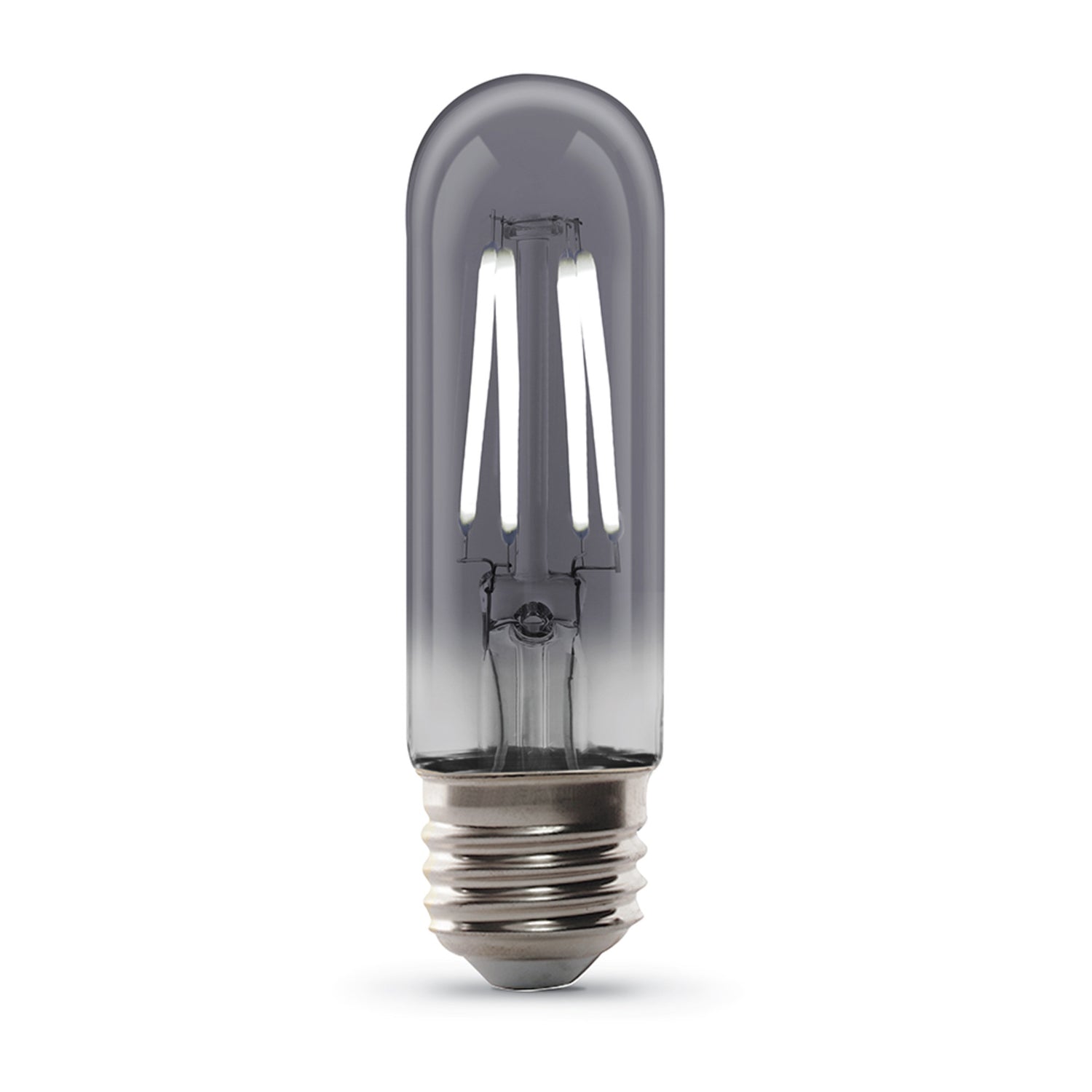 4W (25W Replacement) T10 E26 Dimmable Straight Filament Smoke Glass Vintage Edison LED Light Bulb, Daylight