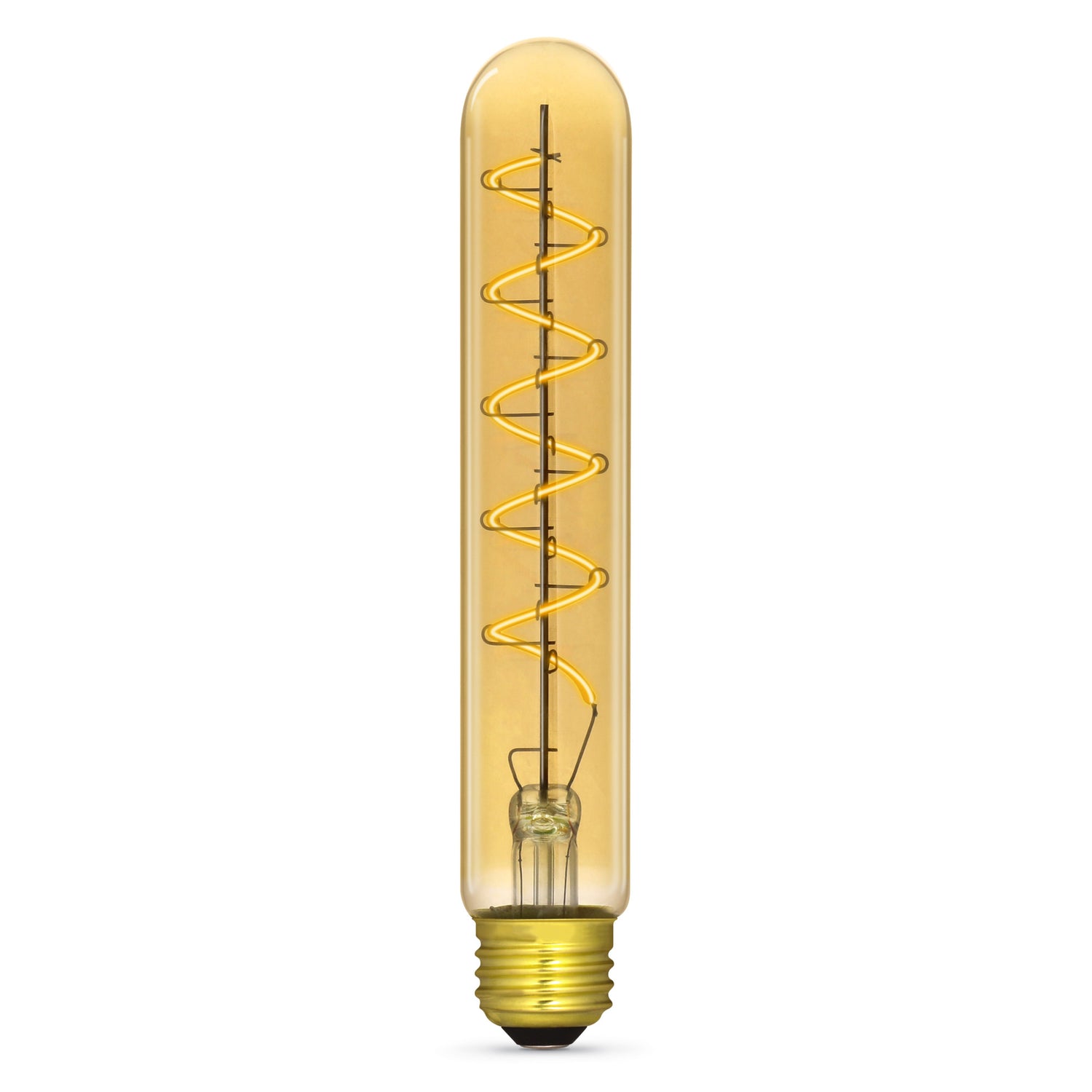 4.5W (40W Replacement) T10 E26 Dimmable Spiral Filament Amber Glass Vintage Edison LED Light Bulb, Soft White