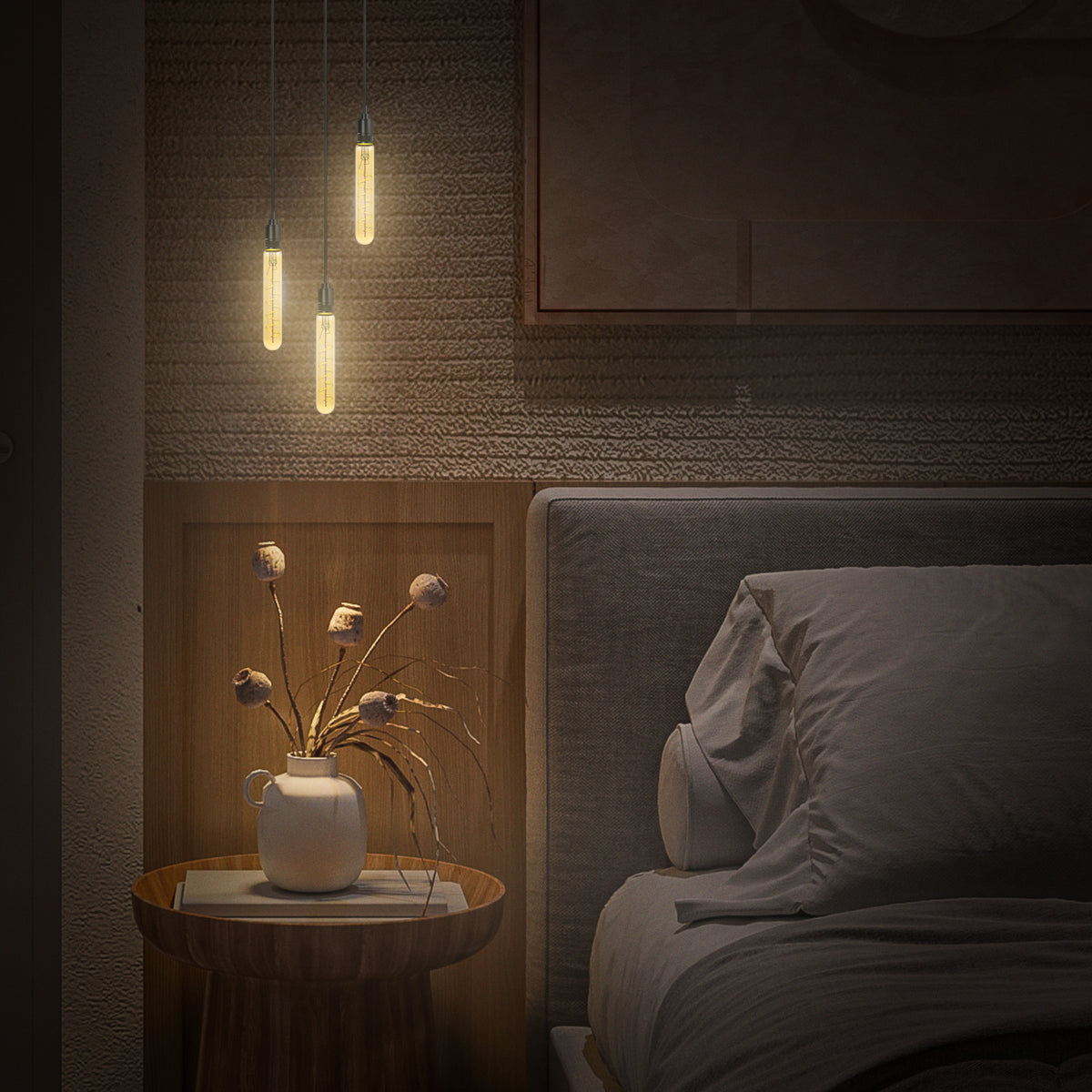 4.5W (40W Replacement) T10 E26 Dimmable Spiral Filament Amber Glass Vintage Edison LED Light Bulb, Soft White