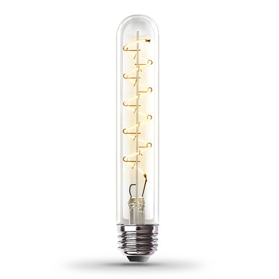 4.5W (40W Replacement) T10 E26 Dimmable Spiral Filament Clear Glass Vintage Edison LED Light Bulb, Soft White