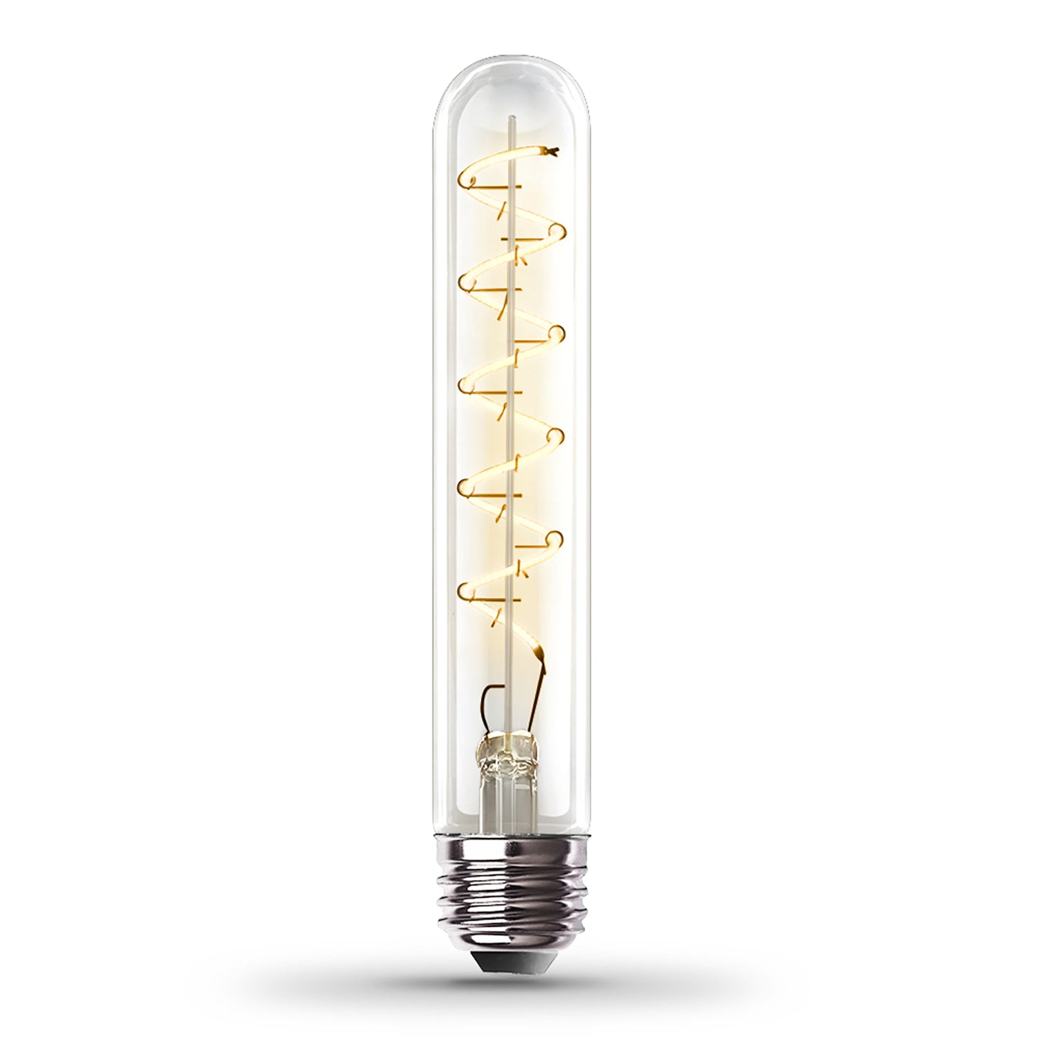4.5W (25W Replacement) T10 E26 Dimmable Spiral Filament Clear Glass Vintage Edison LED Light Bulb, Warm Light