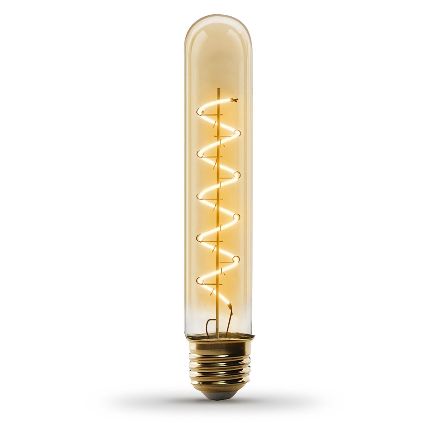 4.5W (25W Replacement) T10 E26 Dimmable Spiral Filament Amber Glass Vintage Edison LED Light Bulb, Warm Light