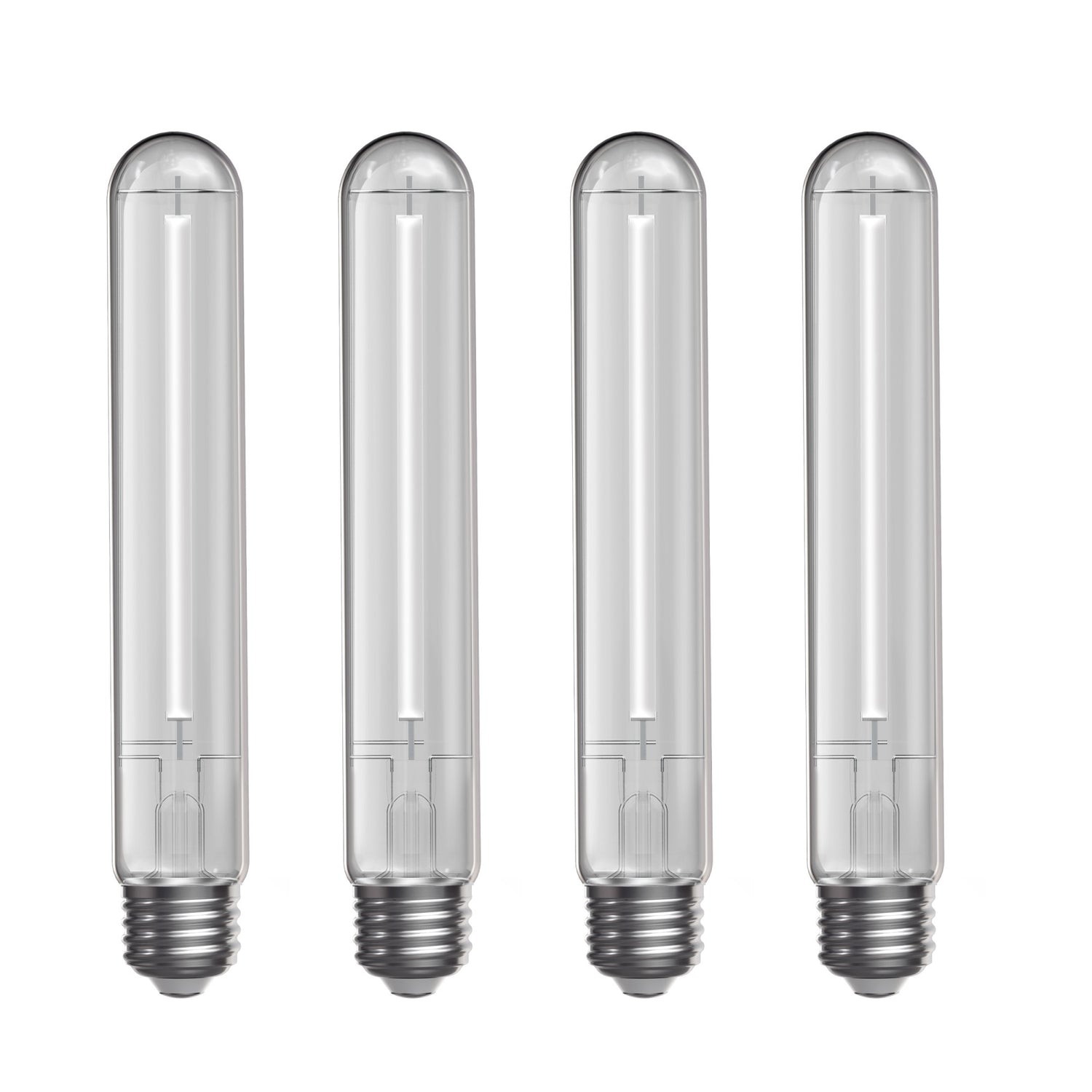 6.5W (60W Replacement) Warm Light (2100K) T10 (E26 Medium Base) Dimmable Exposed White Filament LED Light Bulb (4-Pack)