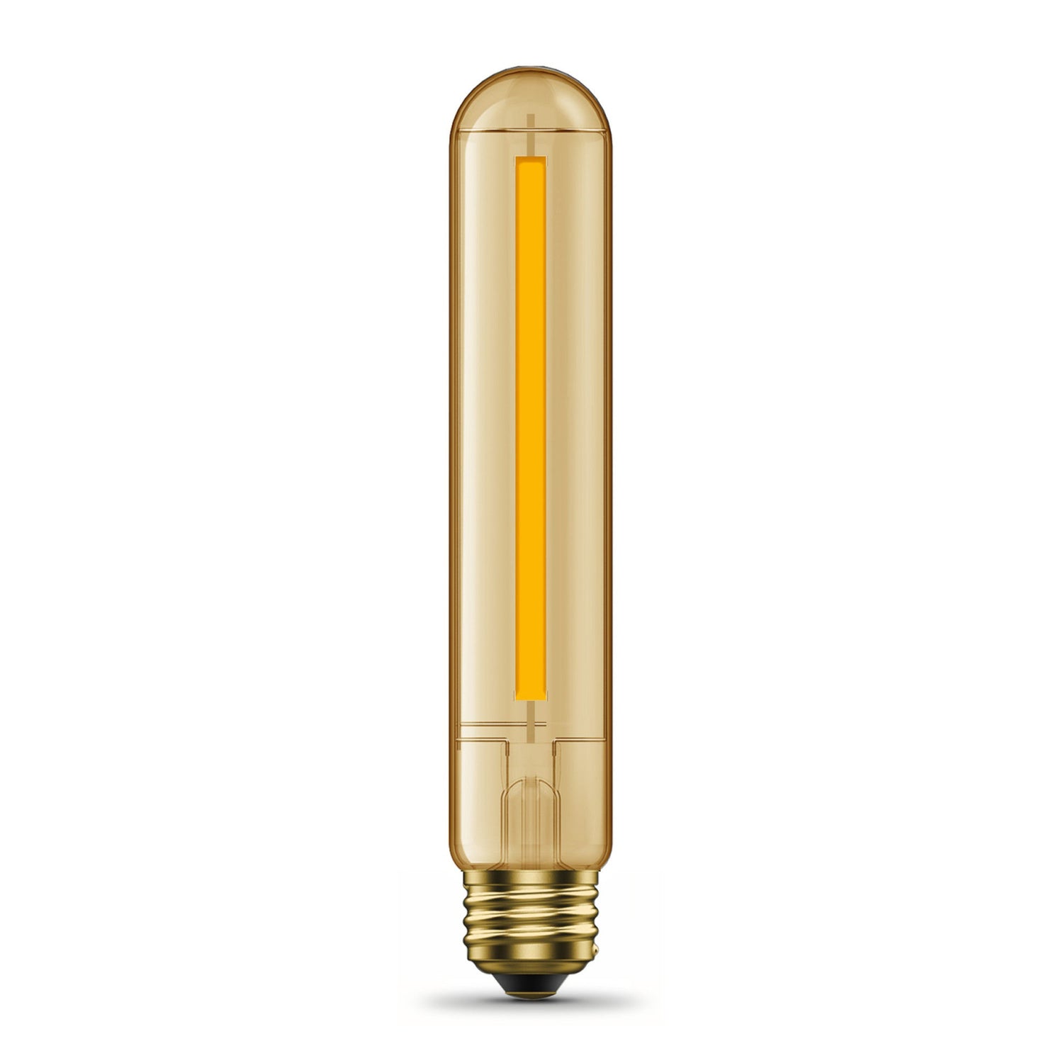 6.5W (60W Replacement) T10 E26 Dimmable Straight Filament Amber Glass Vintage Edison LED Light Bulb, Warm Light (2-Pack)