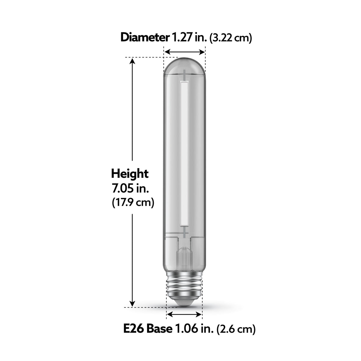 8.8W (60W Replacement) Soft White (2700K) E26 Base T10 Exposed White Filament LED (2-Pack)