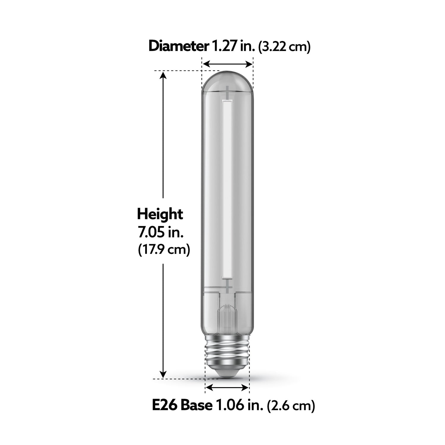 8.8W (60W Replacement) Bright White (3000K) E26 Base T10 Exposed White Filament LED (4-Pack)
