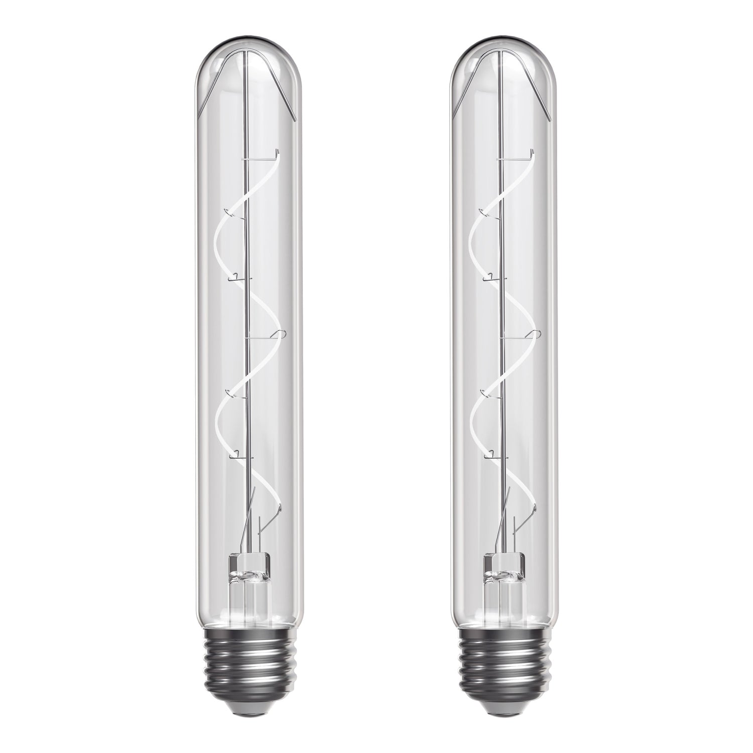 5.5W (60W Replacement) T10 E26 Dimmable Designer Spiral White Filament LED Bulb, Soft White (2-Pack)