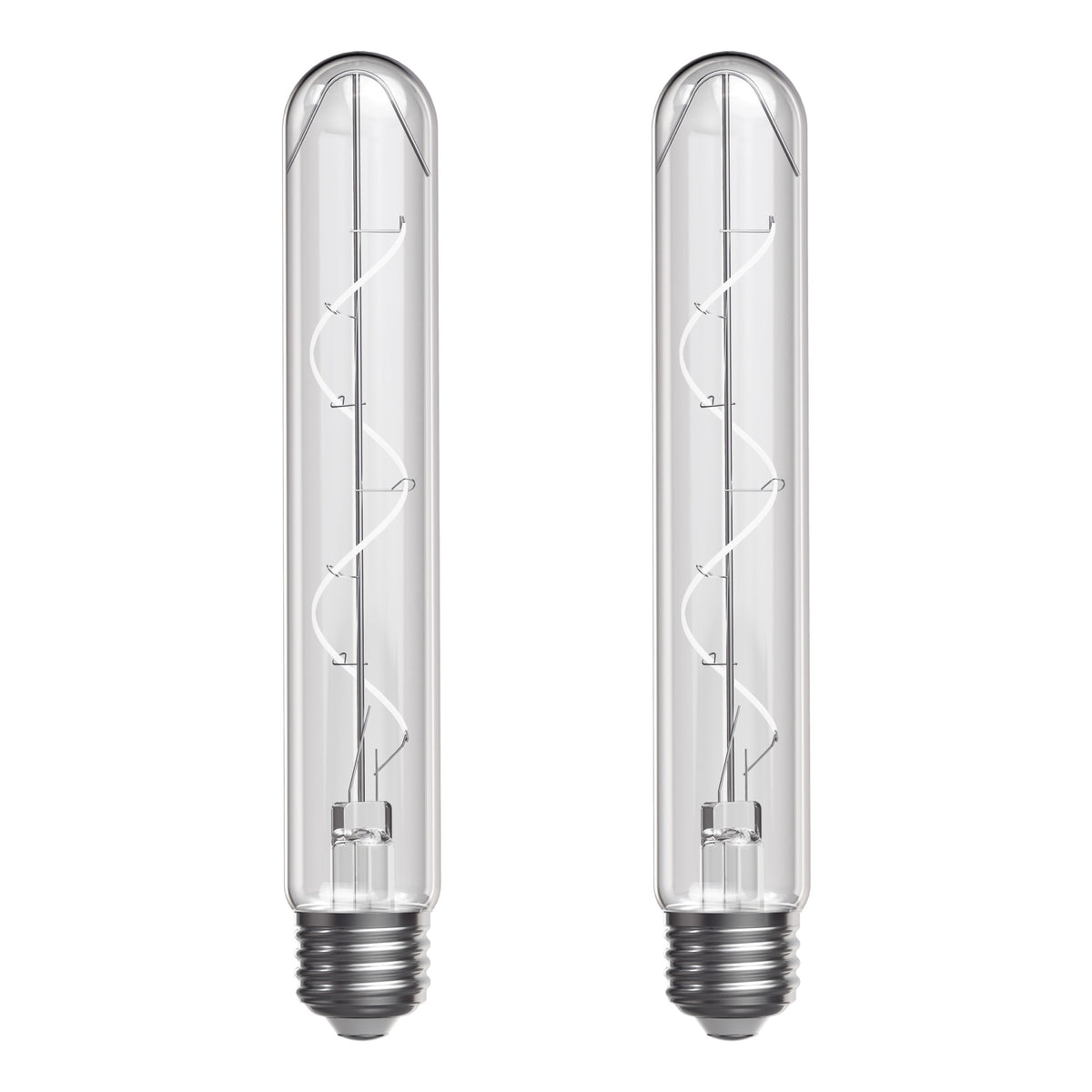 5.5W (60W Replacement) T10 E26 Dimmable Designer Spiral White Filament LED Bulb, Daylight (2-Pack)