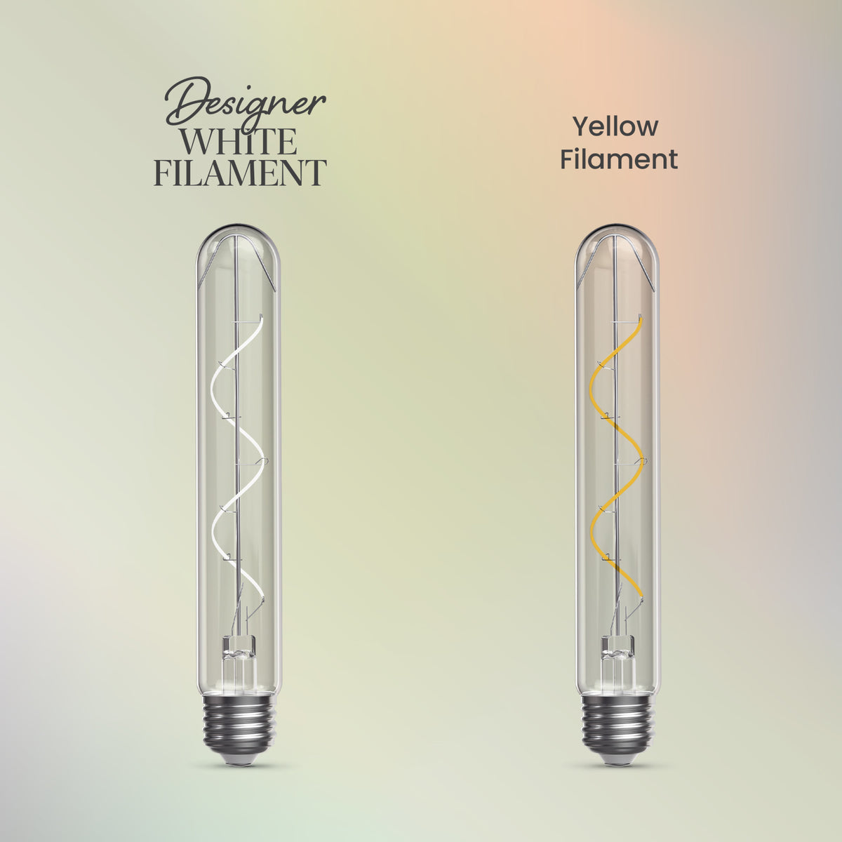 5.5W (60W Replacement) T10 E26 Dimmable Designer Spiral White Filament LED Bulb, Daylight (2-Pack)
