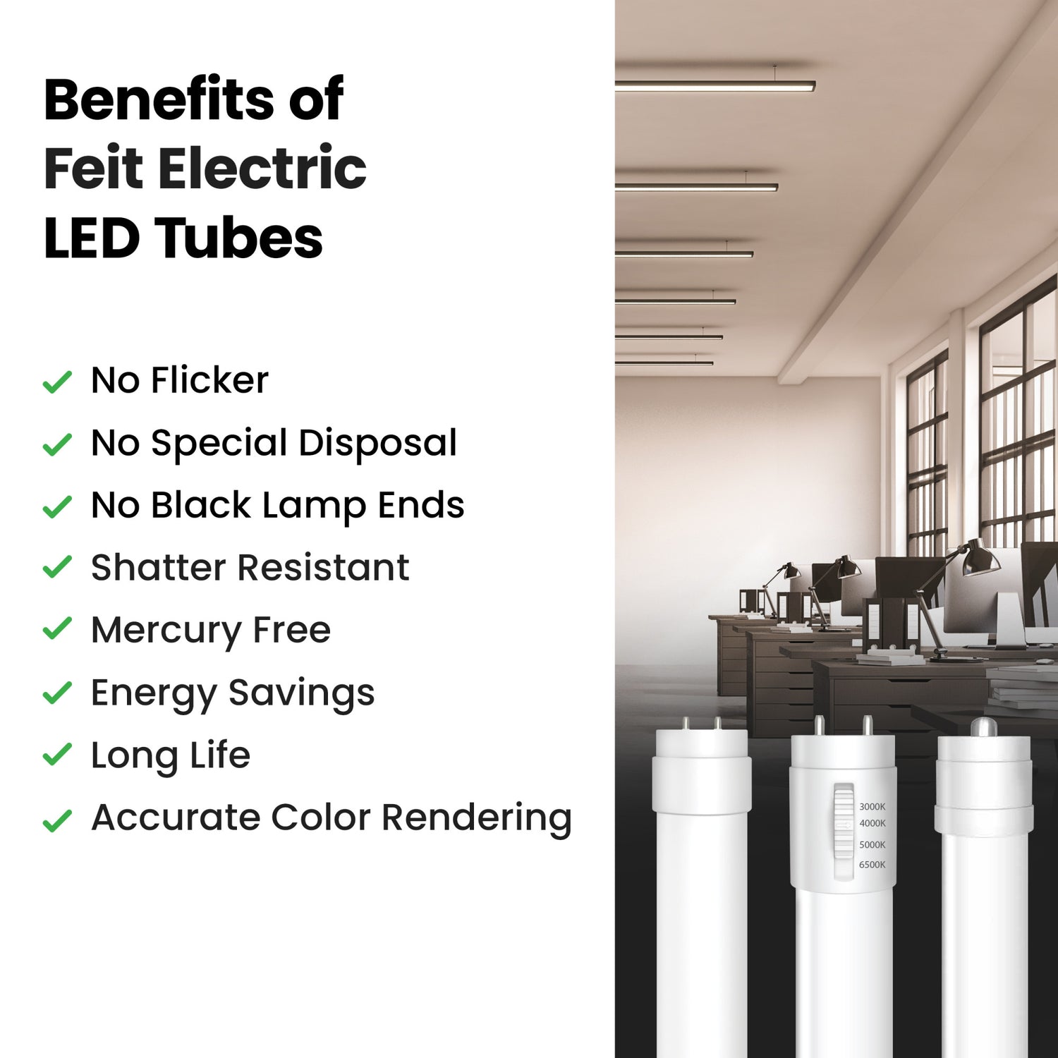 8 ft. 40W (60/75W Replacement) Daylight Deluxe (6500K) FA8 Base Direct Replacement (Type A) (T12 Replacement) LED Linear Tube (2-Pack)