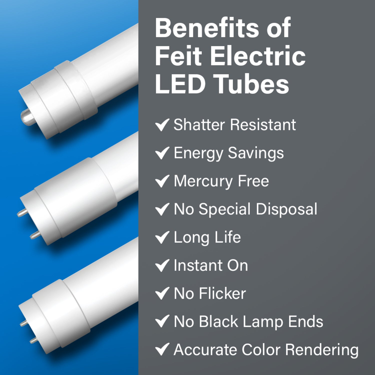 8 ft. 40W (60/75W Replacement) Daylight Deluxe (6500K) FA8 Base Direct Replacement (Type A) (T12 Replacement) LED Linear Tube (2-Pack)