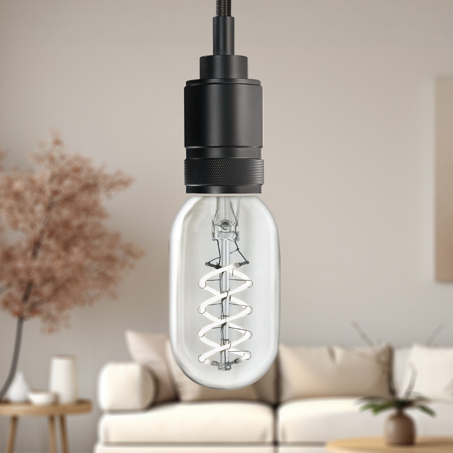 4.5W (40W Replacement) T14 E26 Spiral Filament Clear Glass Vintage Edison LED Light Bulb, Daylight