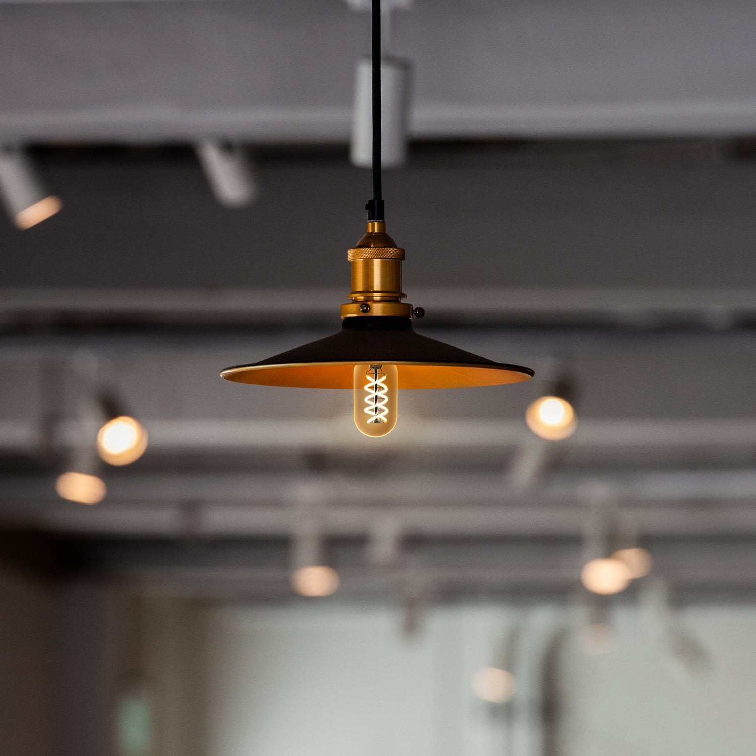 4.5W (40W Replacement) T14 E26 Dimmable Spiral Filament Amber Glass Vintage Edison LED Light Bulb, Warm Light