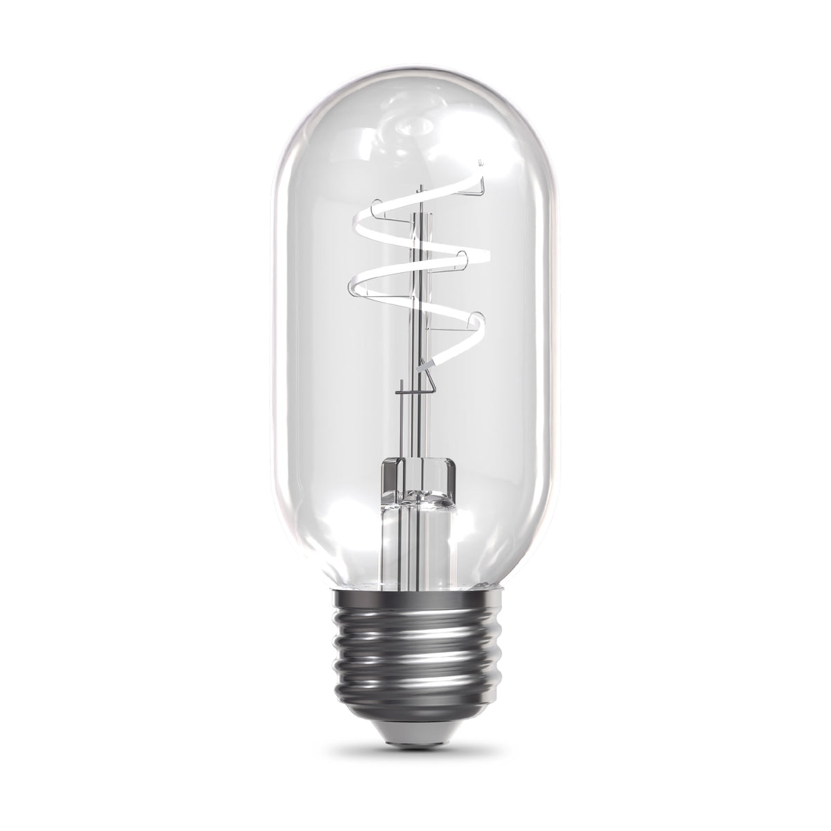 5.5W (60W Replacement) T14 E26 Dimmable Designer Spiral White Filament LED Bulb, Soft White (2-Pack)