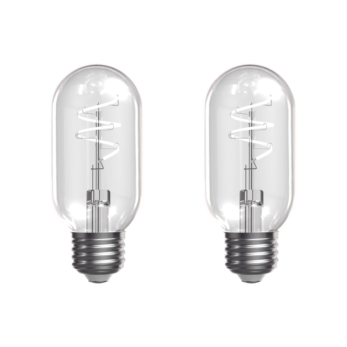 5.5W (60W Replacement) T14 E26 Dimmable Designer Spiral White Filament LED Bulb, Daylight (2-Pack)