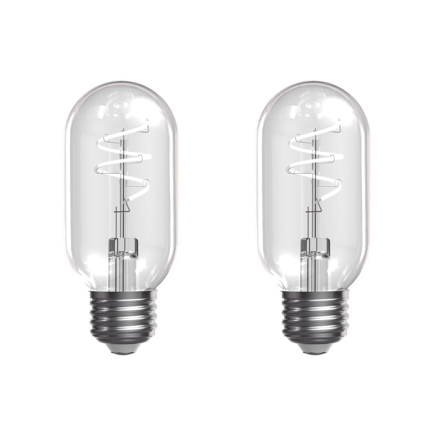 5.5W (60W Replacement) T14 E26 Dimmable Designer Spiral White Filament LED Bulb, Daylight (2-Pack)