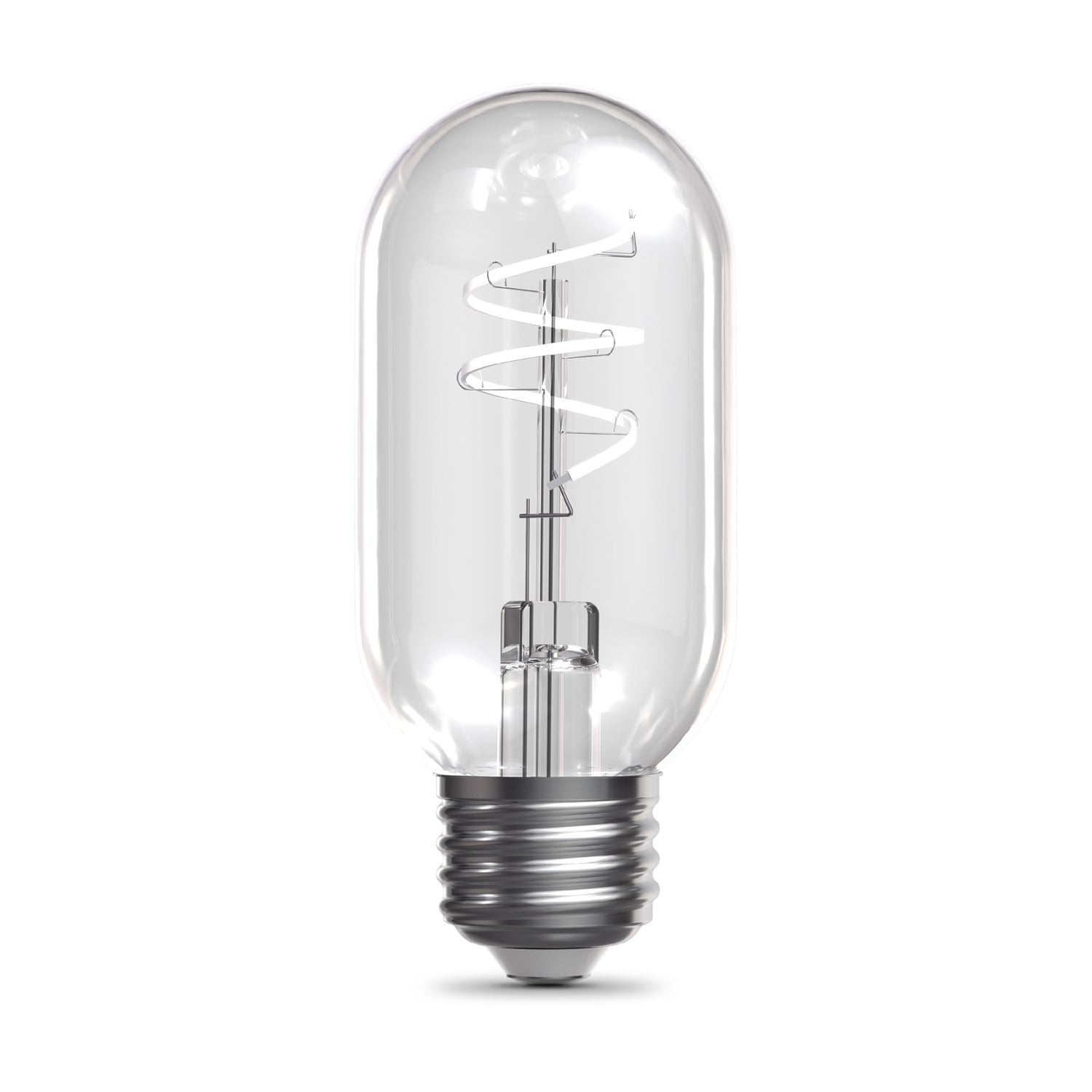 5.5W (60W Replacement) T14 E26 Dimmable Designer Spiral White Filament LED Bulb, Daylight (2-Pack)