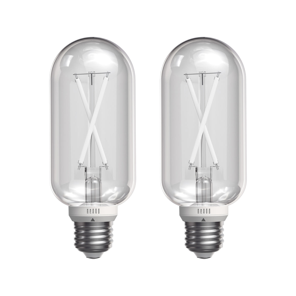 5.5W (60W Replacement) Twist & Select T18 E26 Dimmable White Filament LED Bulb (2-Pack)