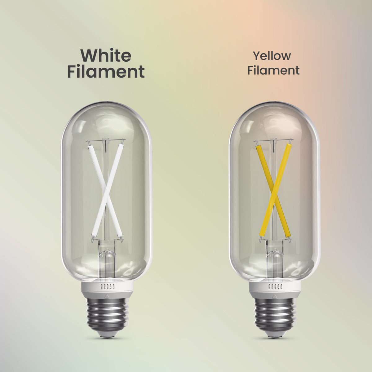 5.5W (60W Replacement) Twist & Select T18 E26 Dimmable White Filament LED Bulb (2-Pack)