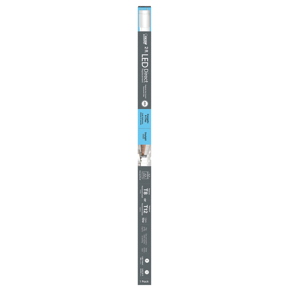 2 ft. 10W (17/20W Replacement) Daylight (5000K) G13 Base Direct Replacement (Type A) (T8 and T12 Replacement) LED Linear Tube