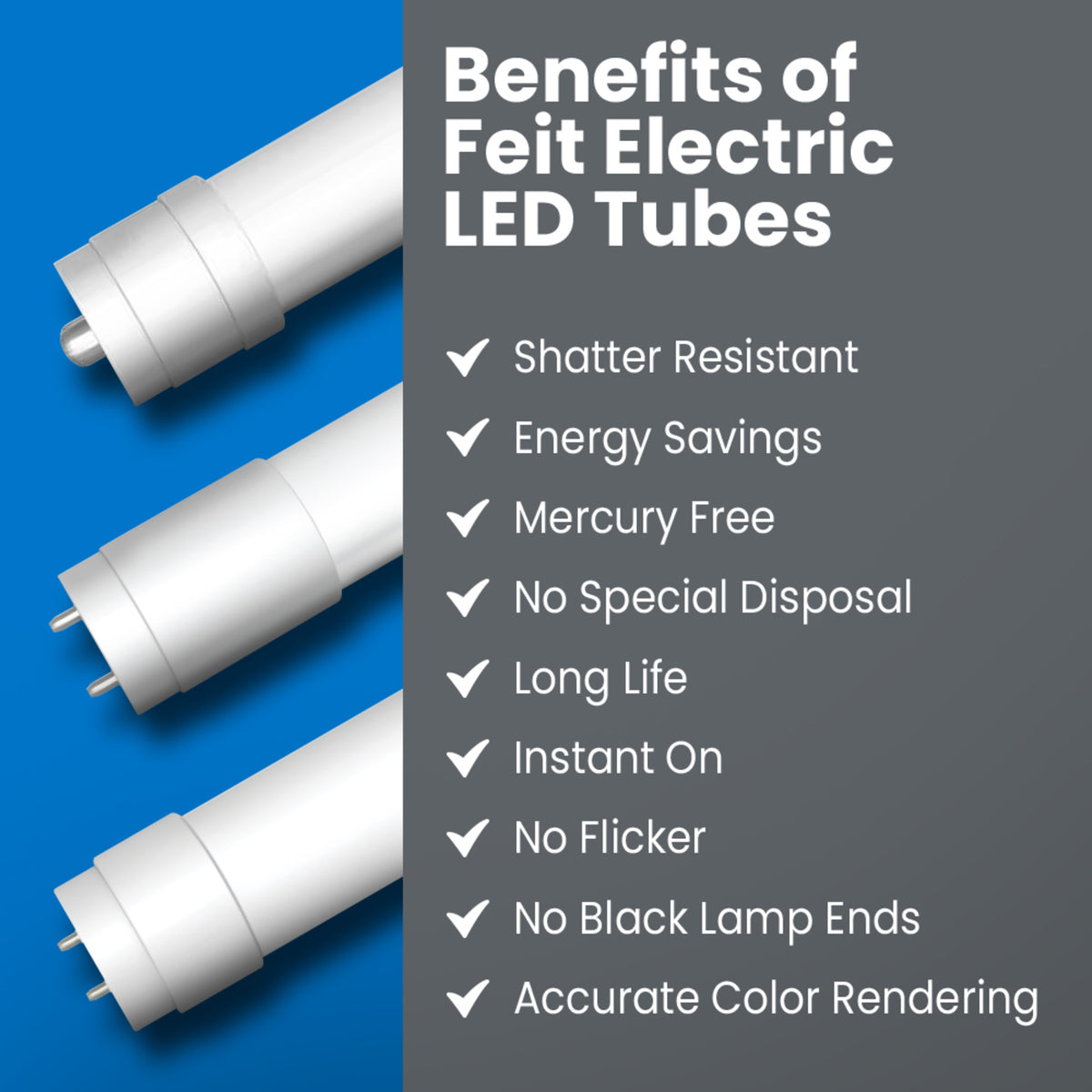2 ft. 10W (20W Replacement) Daylight Deluxe (6500K) G13 Base (T8 & T12 Replacement) Direct Replacement (Type A) LED Linear Tube