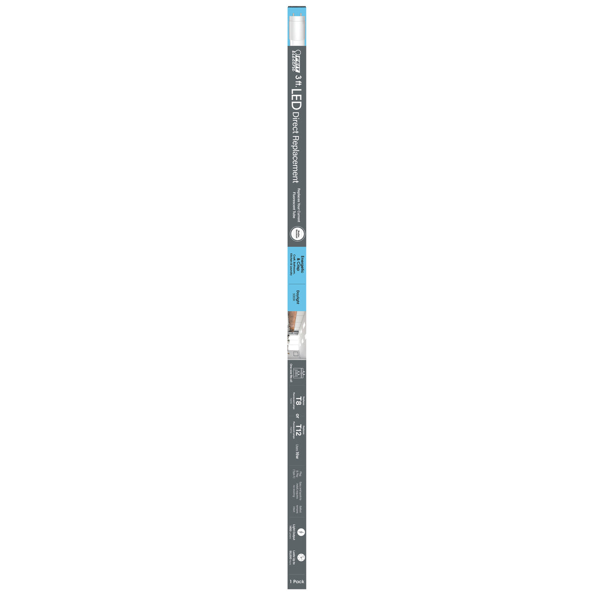 3 ft. 16W (25/30W Replacement) Daylight (5000K) G13 Base Direct Replacement (Type A) (T8 and T12 Replacement) LED Linear Tube