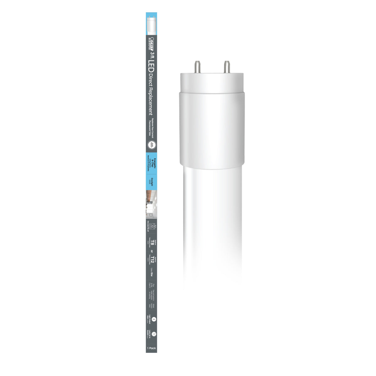 3 ft. 16W (25/30W Replacement) Daylight (5000K) G13 Base Direct Replacement (Type A) (T8 and T12 Replacement) LED Linear Tube