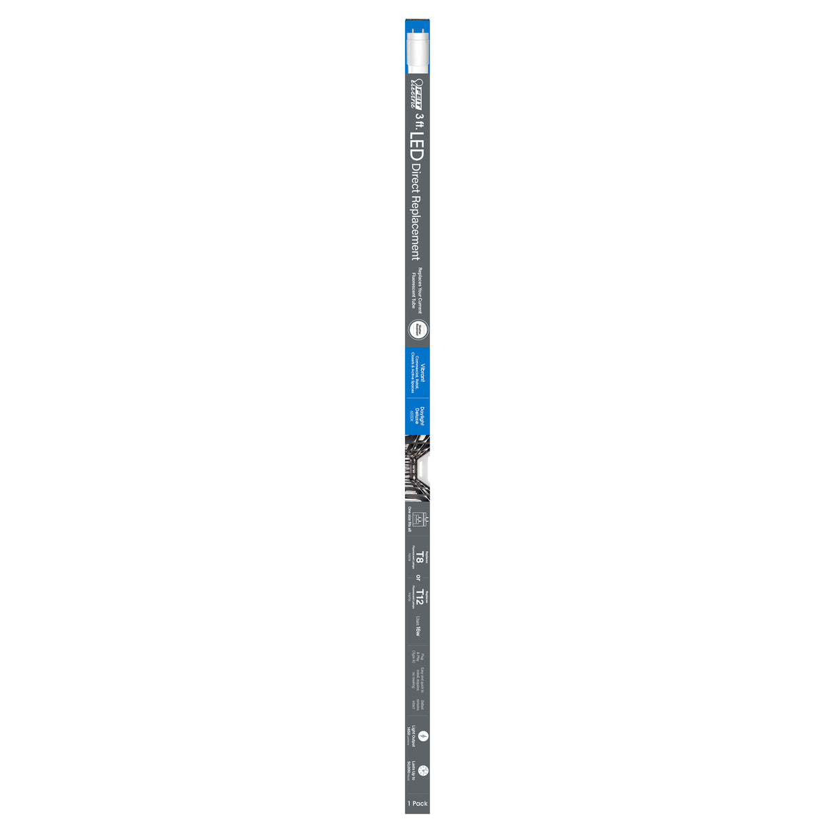 3 ft. 16W (25/30W Replacement) Daylight Deluxe (6500K) G13 Base Direct Replacement (Type A) (T8 & T12 Replacement) LED Linear Tube