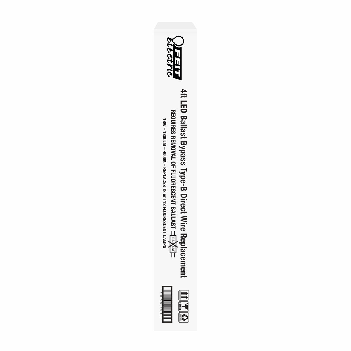 4 ft. 18W (32W Replacement) Cool White (4000K) G13 Base (T8/T12 Replacement) Ballast Bypass (Type B) LED Linear Tube (10-Pack)