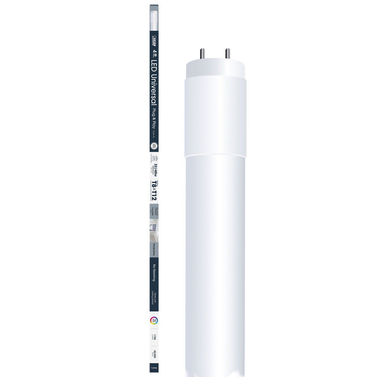 4 ft. 14W (32/40W Replacement) Cool White (4100K) (T8 & T12 Replacement) Direct Replacement (Type A) LED Light Bulb