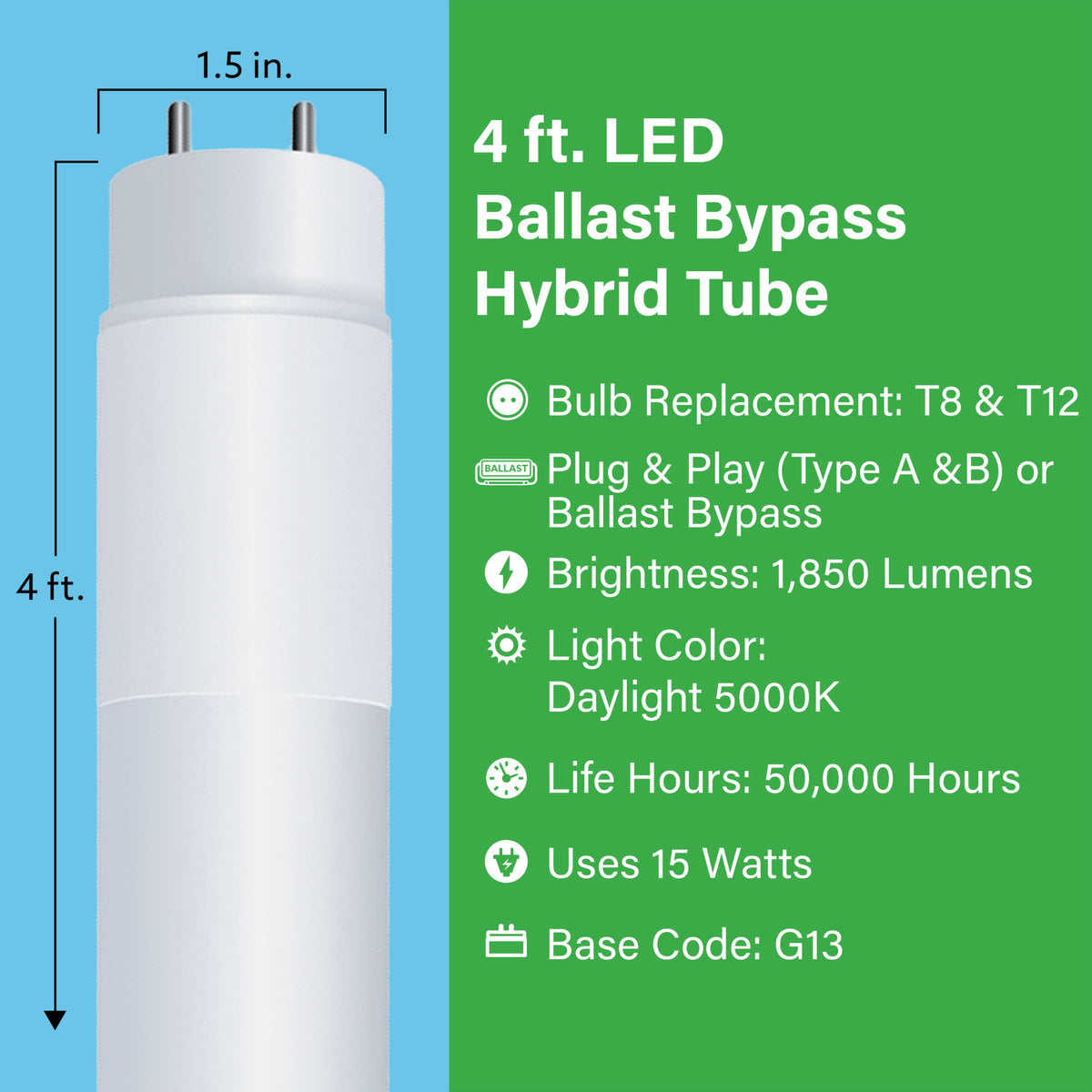 4 ft White 1-Light Integrated LED Hybrid Linear Light (10-Pack)