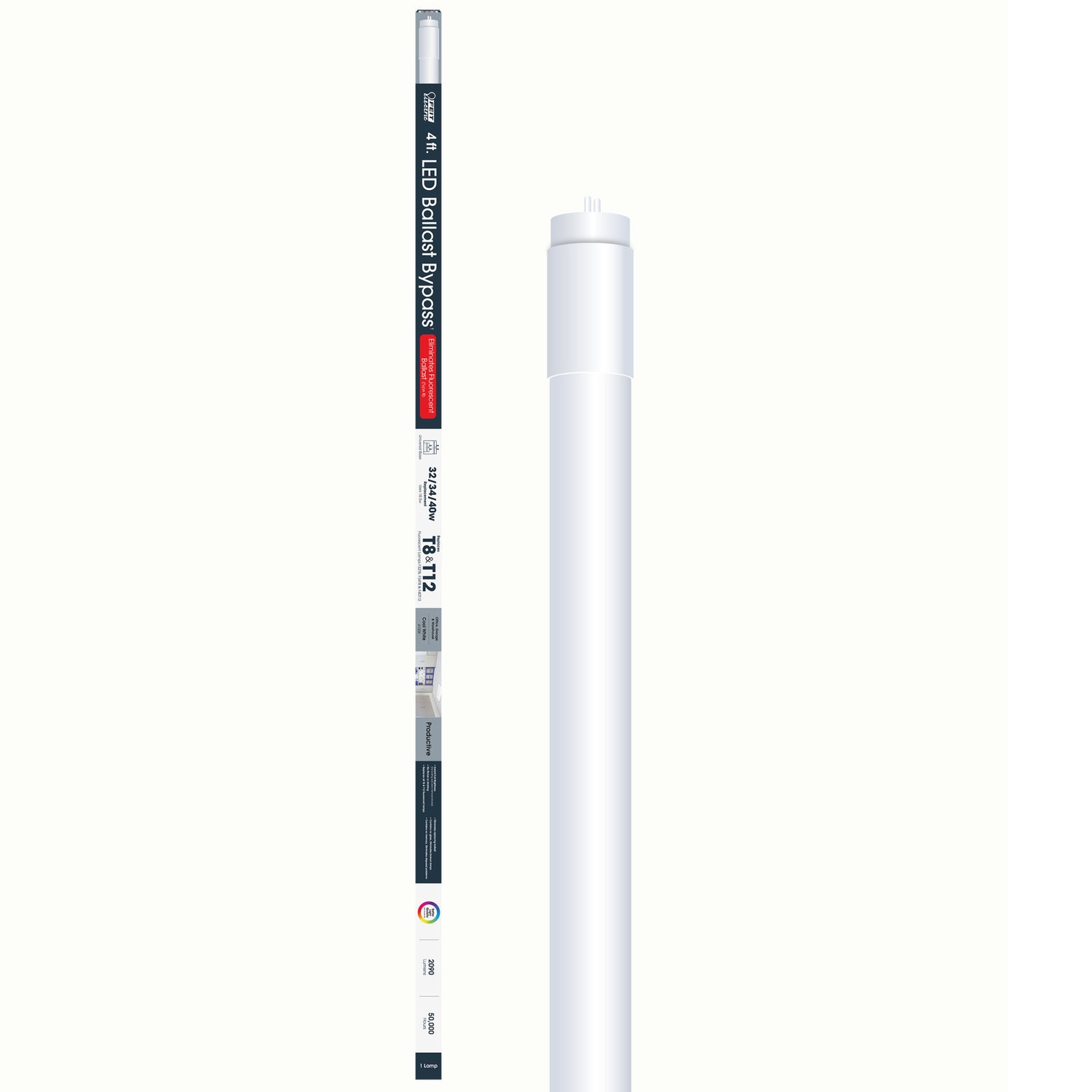 18.5W (40W Replacement) Cool White (4100K) G13 Base (T8/T12 Replacement) Type B (Ballast Bypass) LED Light Bulb