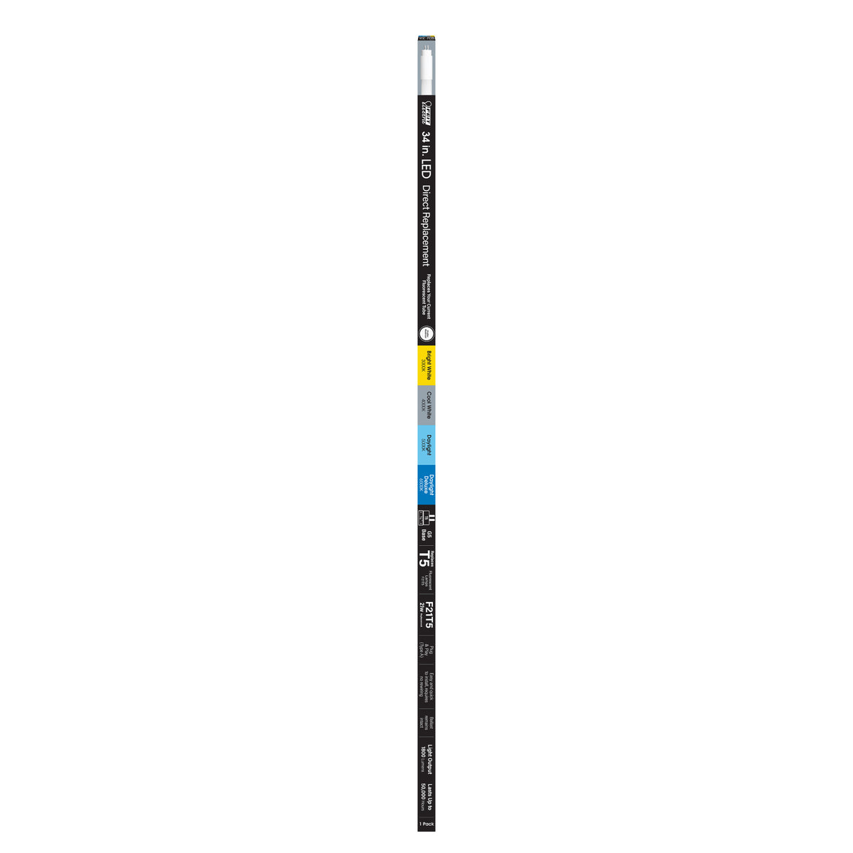 34 in. 21W Replacement Adjustable White G5 Base Direct Replacement (Type A) (T5 Replacement) LED Linear Tube