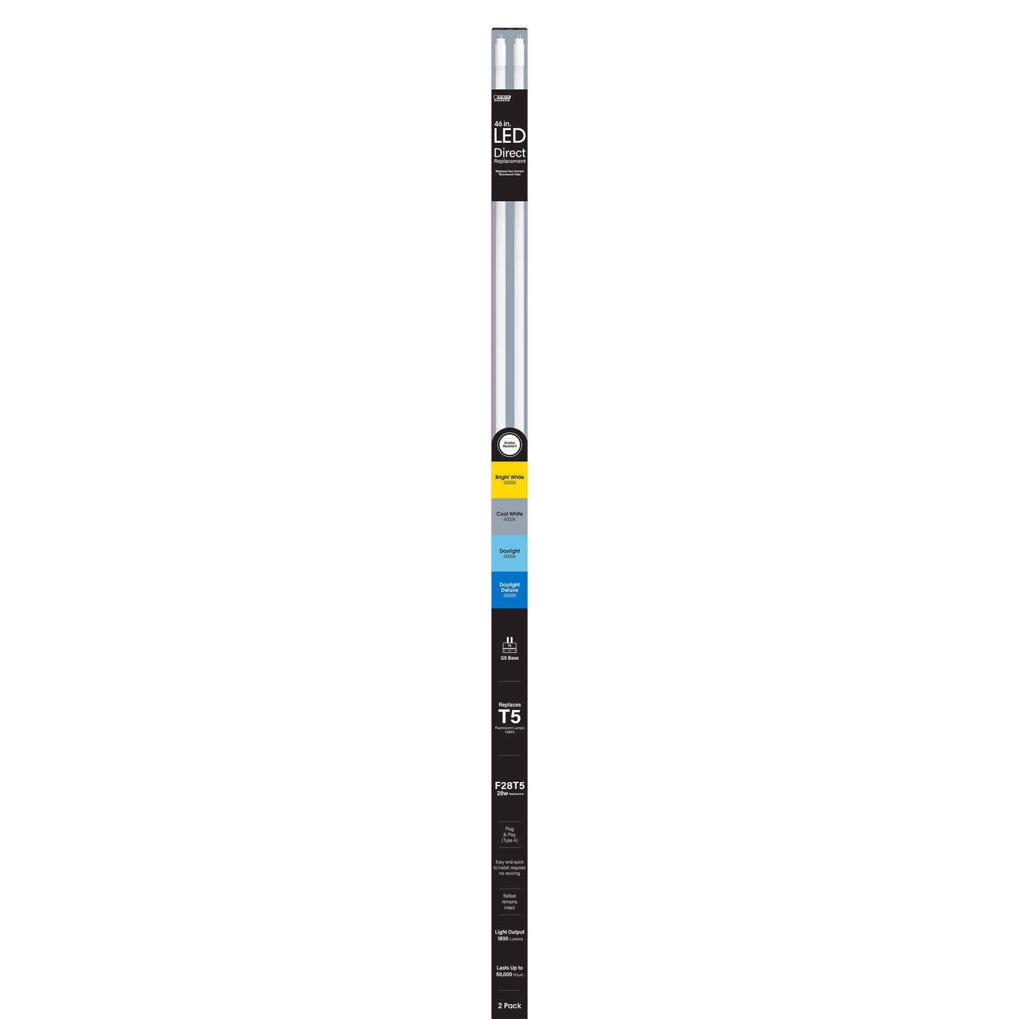 4 ft. 18W (28W Replacement) Adjustable White G5 Base Direct