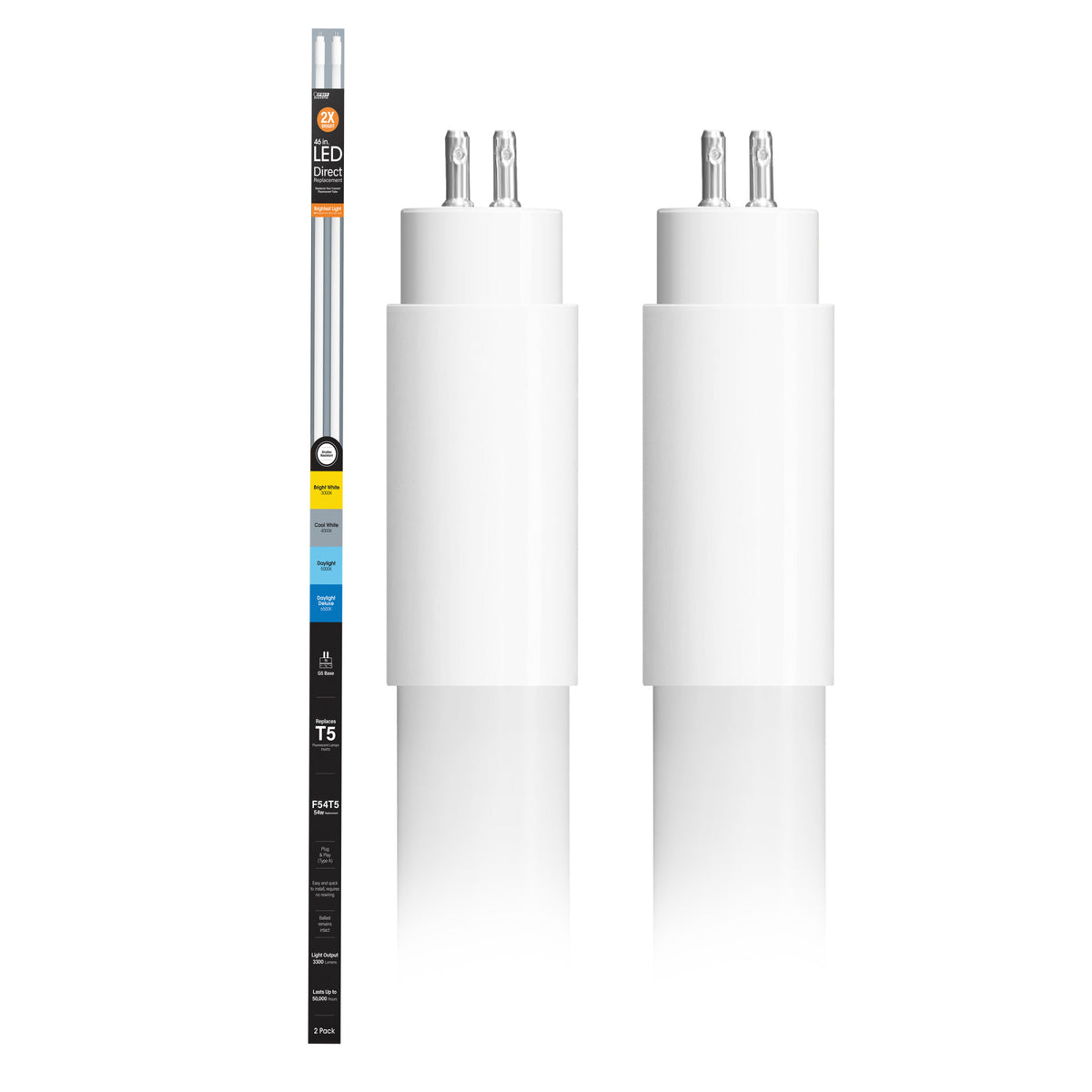 4 ft. 32W (54W Replacement) Adjustable White G5 Base Direct Replacement (Type A) (T5 Replacement) High Output LED Linear Tube (2-Pack)