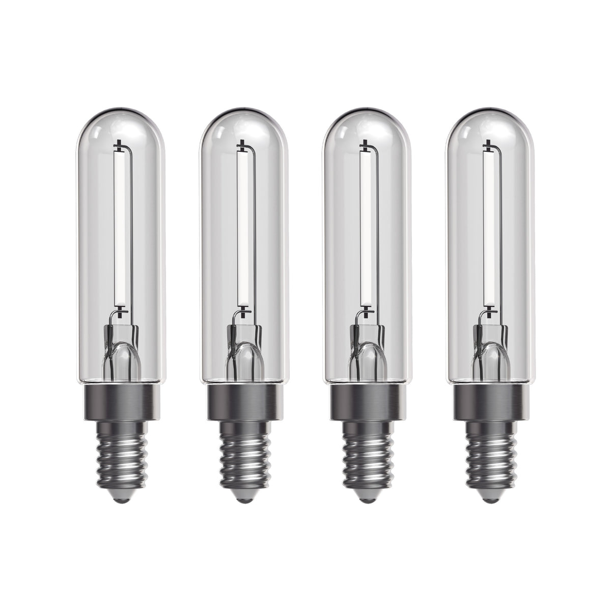 3.5W (40W Replacement) T6 E12 Dimmable Designer Single White Filament LED Bulb, Soft White (4-Pack)
