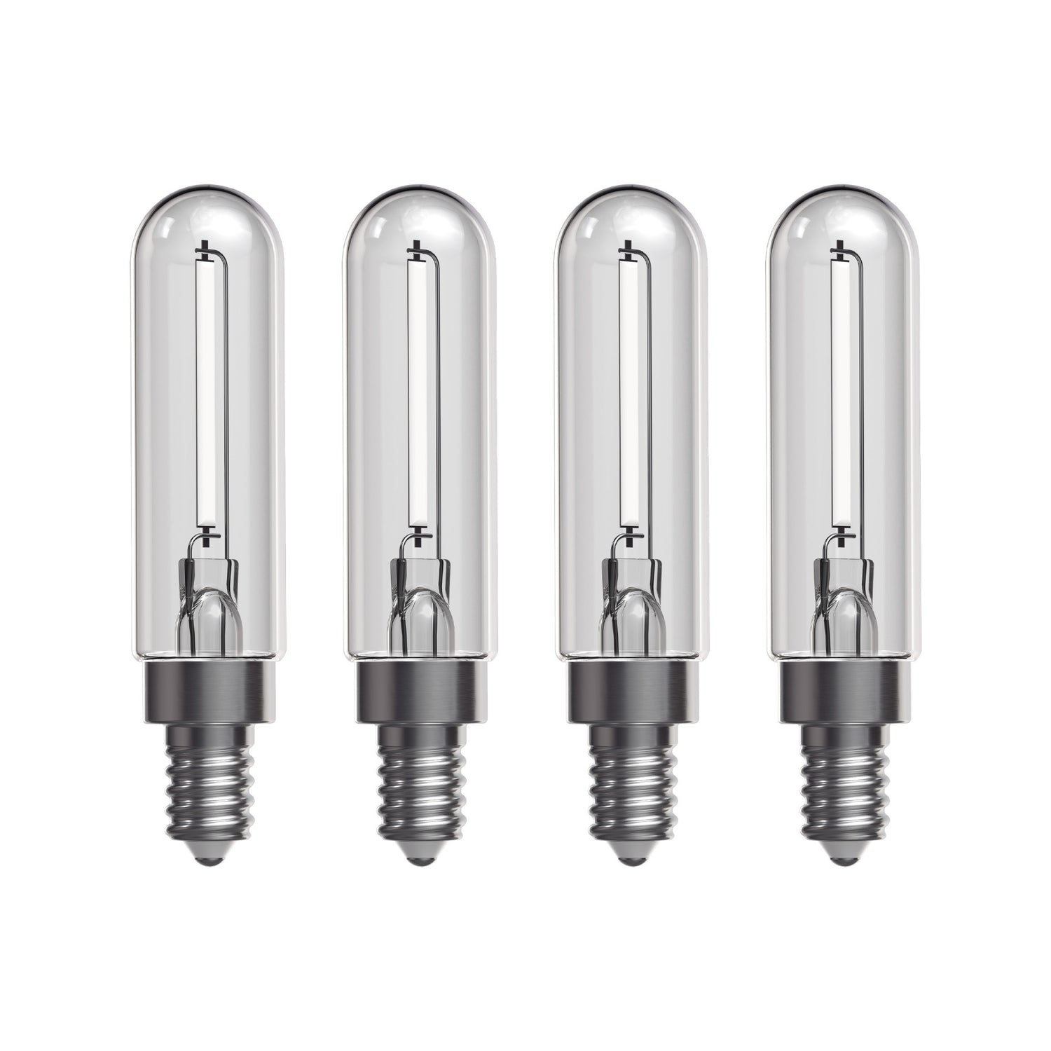 3.5W (40W Replacement) T6 E12 Dimmable Designer Single White Filament LED Bulb, Soft White (4-Pack)