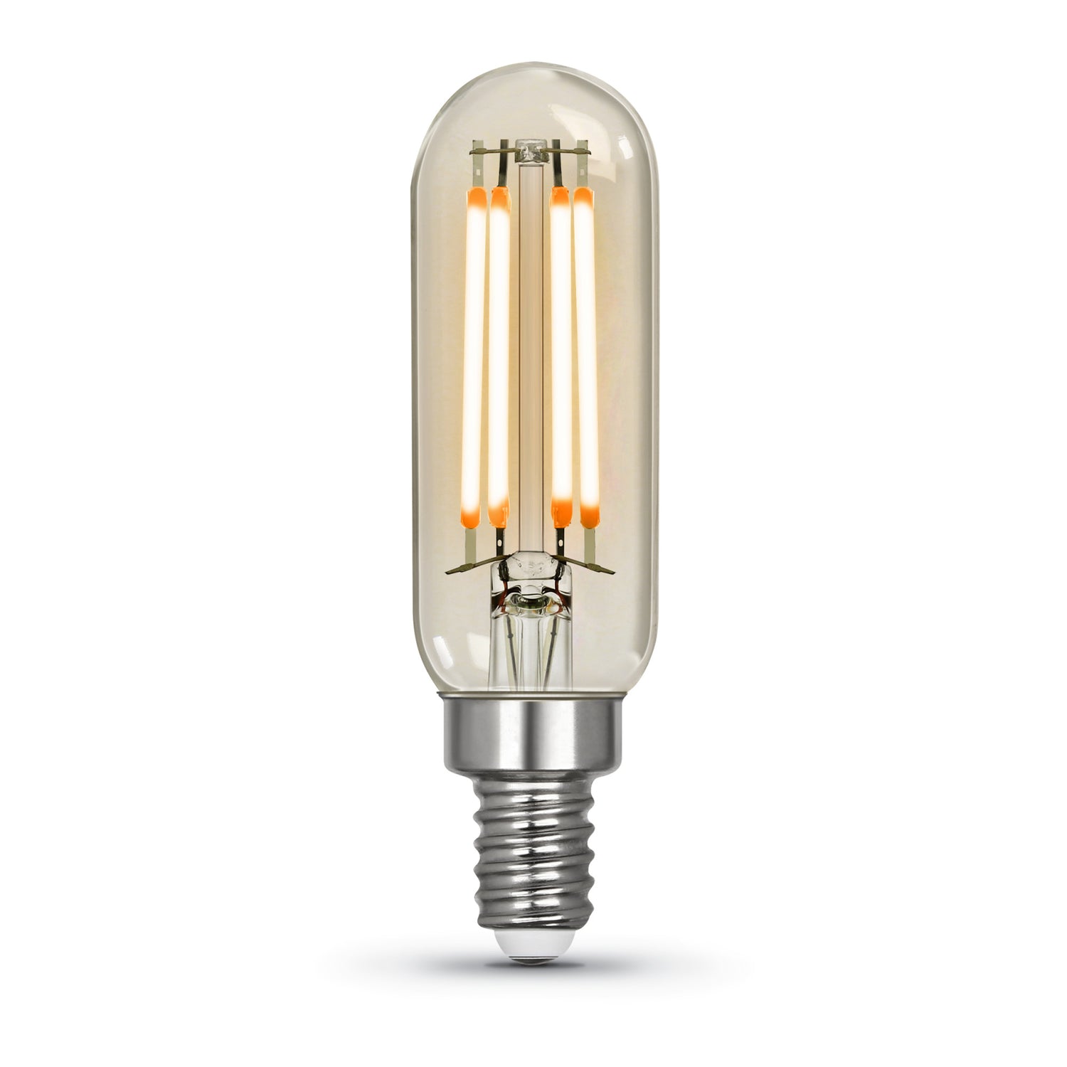 4W (40W Equivalent) Warm Light (2100K) T6 Shape (E12 Base) Clear Glass Filament LED (4-Pack)