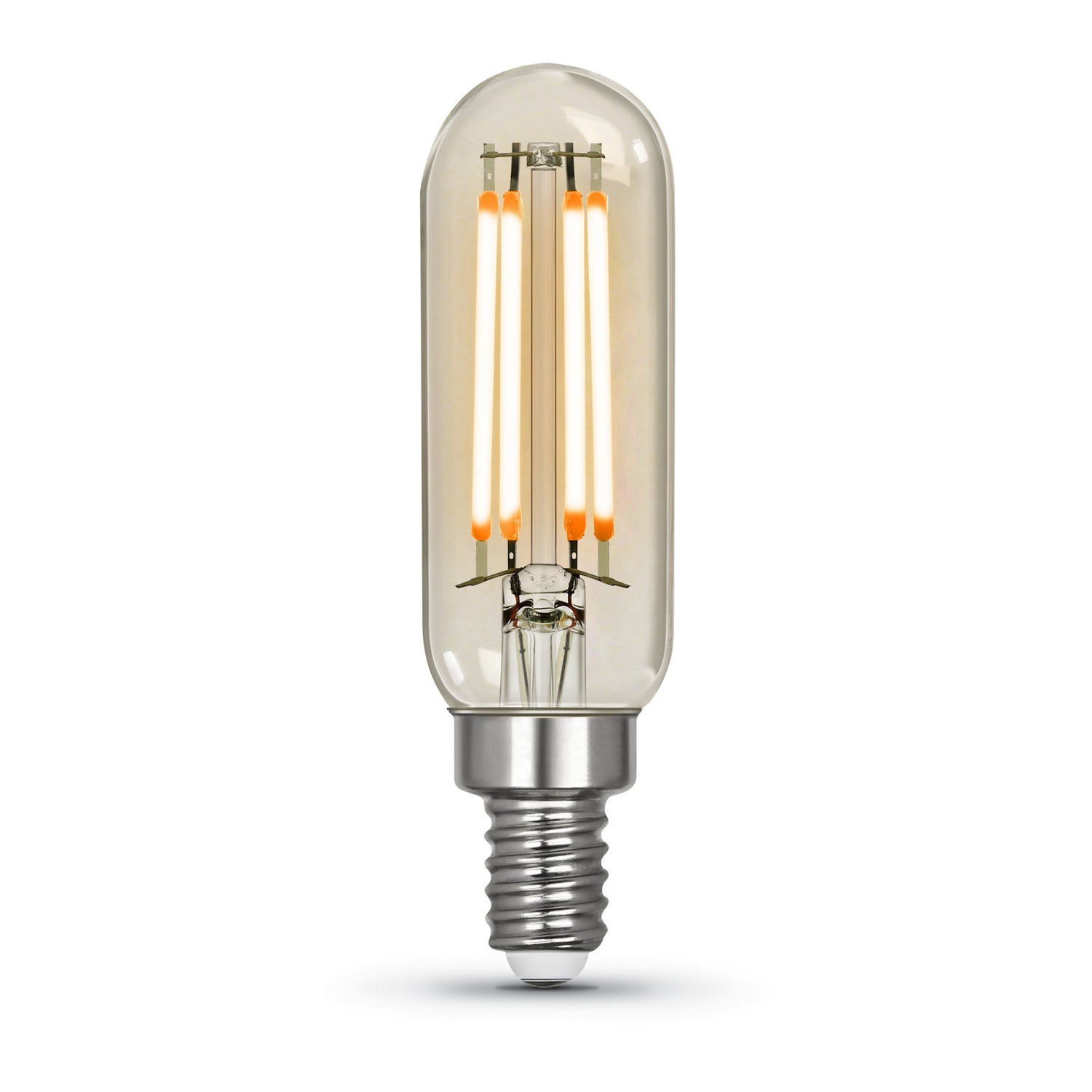 4W (40W Equivalent) Warm Light (2100K) T6 Shape (E12 Base) Clear Glass Filament LED (4-Pack)